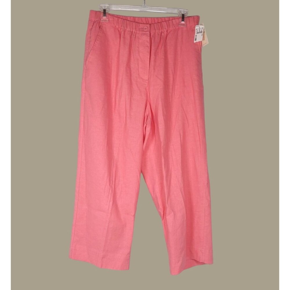 Christopher and Banks Pink Linen Blend Cropped Pants Size 12 NWT